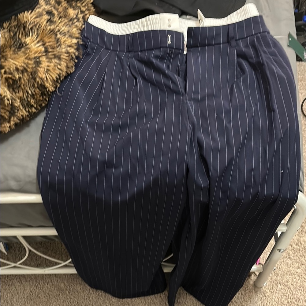 Wild Fable Navy Pinstripe Pantsuit
